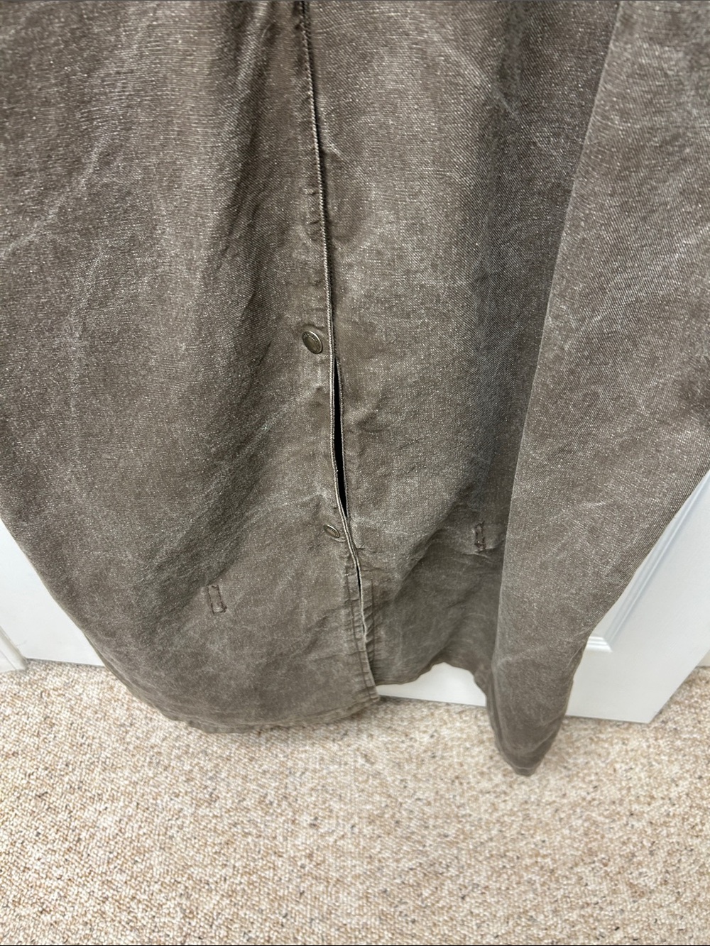 Vintage Australian Outback Duster Canvas Trench Coat Brown/Beige Snap Large - Picture 6 of 9